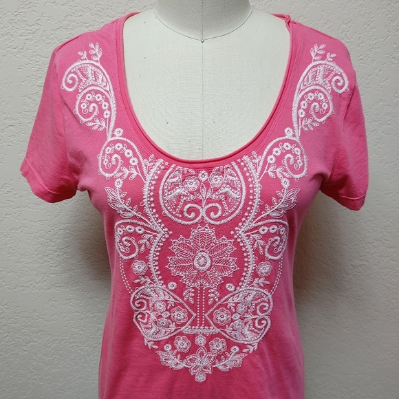 Cotton embroidered tee - Picture 2 of 7